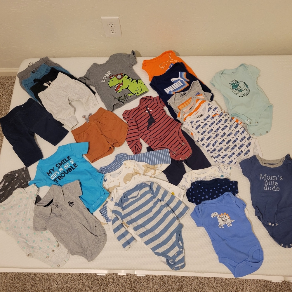 Puma and Other Brands Assorted Baby Boy One Pieces Set Size 0-3 Months